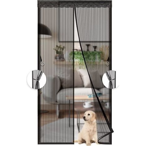 Black Magnetic Fly Screen Door, Mesh Curtain, Door with Fully Closed, for Balcony, Easy Installation, 100x220 CM (1/5)
