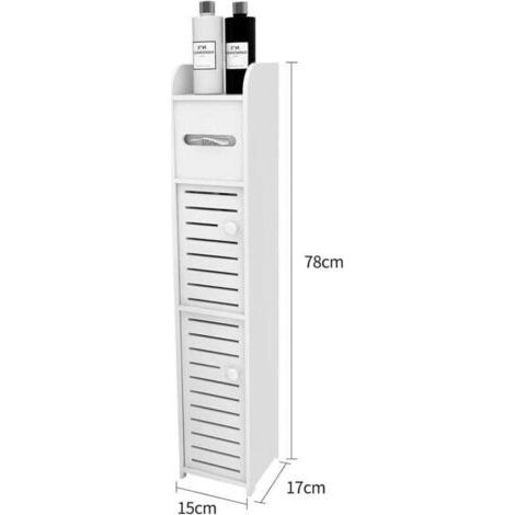 NALOOKAMIC Petit Meuble de Rangement pour Toilettes, Support pour Papiers Toilettes, Colonne, Armoire de Salle de Bain, Placard, Étagère Réglable, Pieds Résistant à l’Eau, Petits Espaces-1PCS