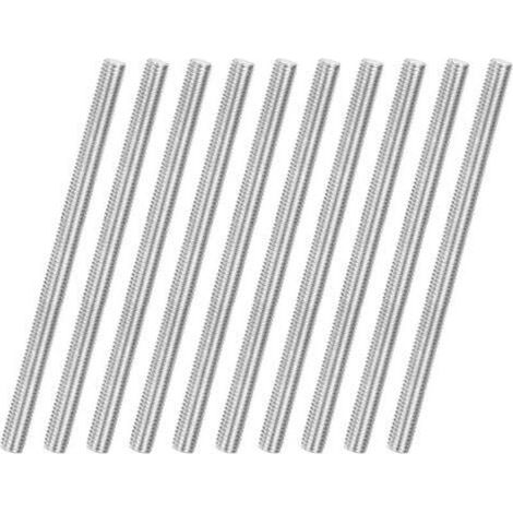 Tiges filetées M6 × 100 mm en acier inoxydable 304 – Lot de 10 pièces, filetage droit, pour fixations meubles et ancres (1/5)