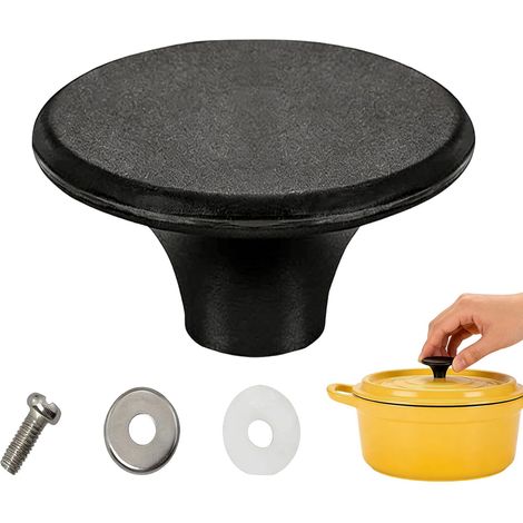 1 Set Bouton de rechange pour four hollandais compatible avec,Poignée de rechange pour cocotte Lodge,Bouton de Rechange en Bakélite,Aldi et autres fours hollandais en fonte émaillée. (1/5)