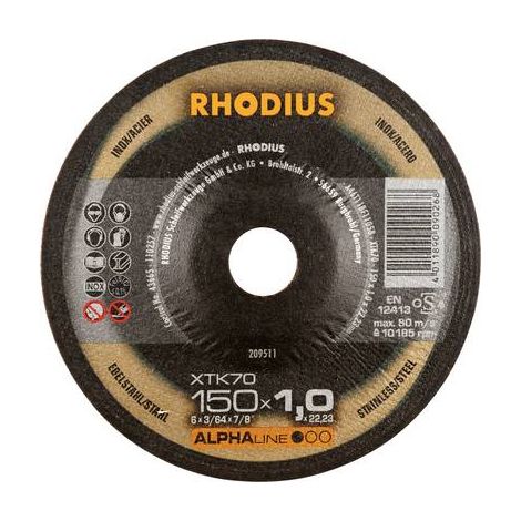 Disco da taglio Rhodius xtk70 150 mm offset acciaio inox