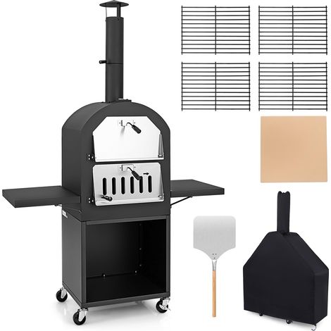Four a Pizza Exterieur 2 Couche avec Grille de Cuisson, 116x44x170CM (1/5)