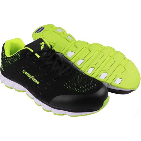 Goodyear Allenatore sportivo sportivo di sicurezza sul lavoro degli uomini, Nero verde, 44 EU (1/5)