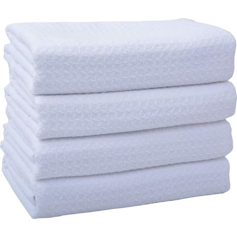 4 Torchons Microfibre,40x60cm,Super Absorbant,Tissu Gaufré,Cuisine Vaisselle,Ménage