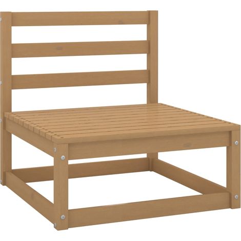 Canapé central de jardin, Canapé d'extérieur, Banc de jardin Marron miel Bois de pin solide MJU6495 (1/5)