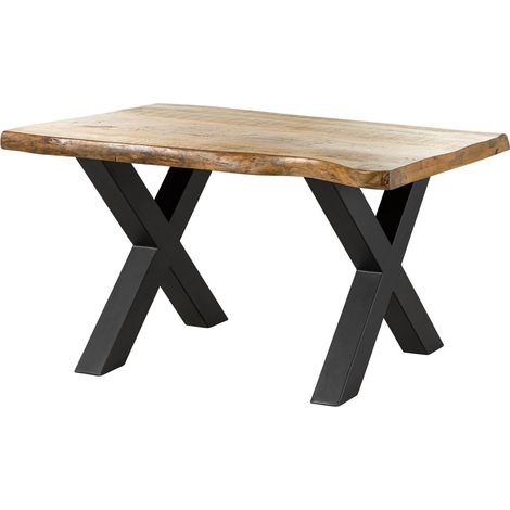FREEFORM 5 tavolo da pranzo in legno di mango - verniciato natur / gambe in ferro X antracite matt 140x90