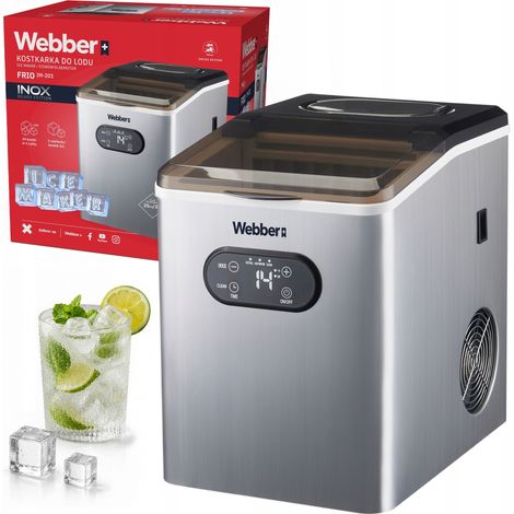Fabbricatore di ghiaccio Webber Frio IM-201 25KG LCD 3 modalità acqua inox 24 cubetti (1/5)