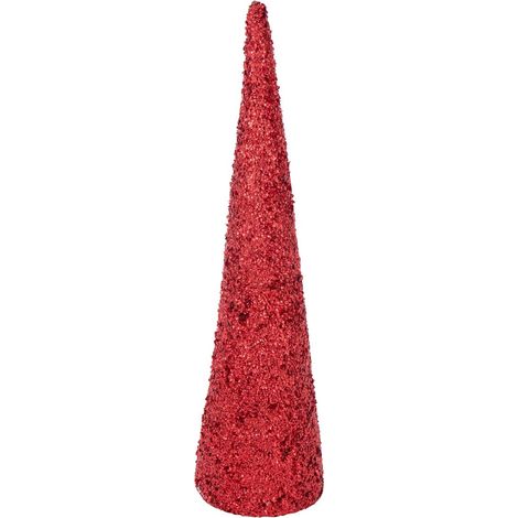 Déco Cône de Noël "Sequins" 120cm Rouge