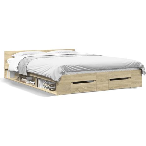 Maison Exclusive - Giroletto Cassetti Rovere Sonoma 140x200 cm Legno Multistrato