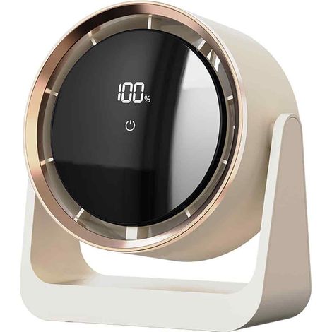Ventilateur De Bureau - USB Rechargeable - Silencieux Avec Lampe De Nuit - Pour Bureau Chambre Dortoir - 1 Pièce (1/5)
