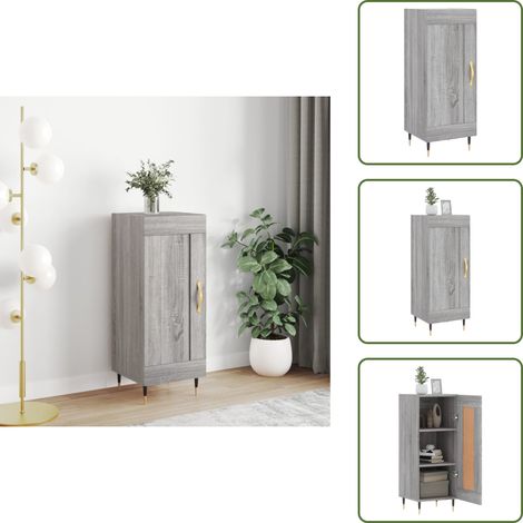 Sideboard Grau Sonoma 34,5x34x90 cm Holzwerkstoff - Schreibtisch - Wohnzimmermöbel - Sideboard - Grau Sideboard - Modernes Sideboard (1/5)
