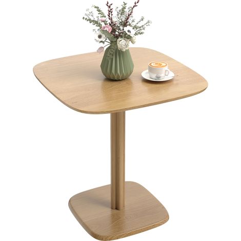 HOMCOM mesa de comedor de madera, mesa de cocina cuadrada para 4 personas, base cuadrada, para espacios pequeños, 70x70x75 cm, madera natural