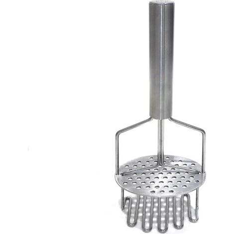 Machacador de patatas manual doble Easy Make KU6259 de acero inoxidable plateado, 10,50 x 8,50 x 24,70 cm (1/4)