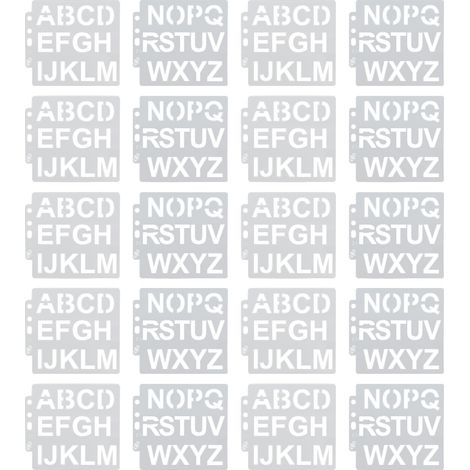 20 Pièces Gabarits de Lettres pour Art du Pointillage, Accessoires de Peinture et Dessin