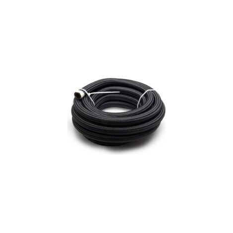 Ede Tuyau de carburant AN10, tuyau de carburant en caoutchouc renforcé avec tresse en acier inoxydable, tuyau de carburant tressé en nylon, 1 m