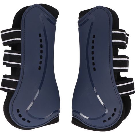 1 pair of horse front leg boots, shock-absorbing, lightweight protection, for show jumping training, blue, size L (1/5)
