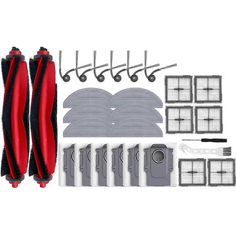 Filtre pour aspirateur brosse pour aspirateur Filtre de brosse pour aspirateur filtre de 28 Roborock Q10 S5+/Q10 S5/Q10 X5+/Q10 X5 Aspirateur Accessoires Main Side Brosse Dust Bags Filtres Serpillière (1/5)
