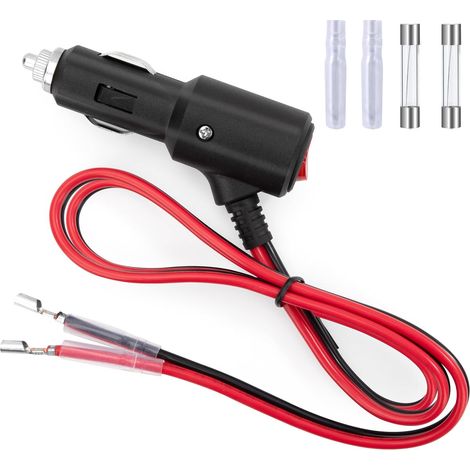 Cigarette Lighter Extension Cable 12V/24V Male Cigarette Lighter Socket with On/Off Switch 14AWG Power Extension Cable with 15A Fuse for Car Truck Boat (1/5)