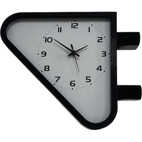 Horloge murale double face rétro du milieu du siècle, horloge murale industrielle vintage, horloge suspendue double face en forme de triangle, horloge à suspendre pour extérieur, art décoratif (1/5)
