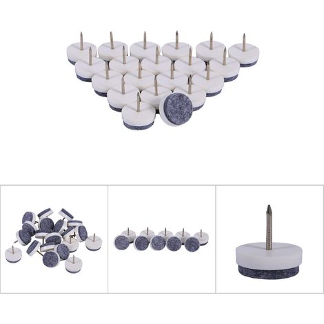 20 Pièces Protège-Sol en Feutre pour Meubles, Coussinets Blancs pour Pieds de Chaise et Table (1/5)