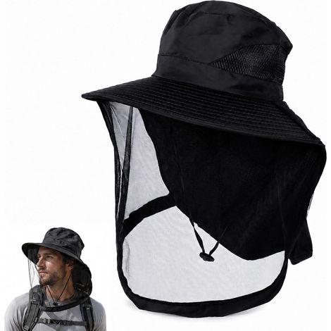 Chapeau avec Moustiquaire pour Apiculteur – Chapeau Anti-Moustiques Noir, Respirant pour Activités Extérieures (1/5)