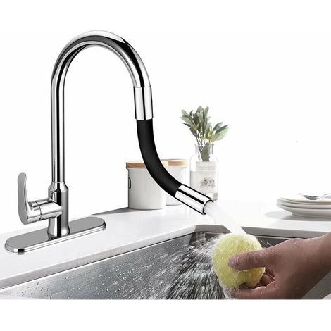 Autres accessoires de la série Flexible 360° : Raccord flexible - Pour salle de bain et cuisine extérieure (noir), longueur totale (30 cm) (1/4)