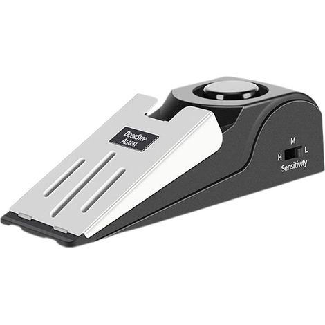 Butée De Porte Alarme - Outils De Sécurité D'alerte D'entrée De Cale Portable - Alarme De Butée De Porte À Sensibilité Réglable avec Sirène 120 DB, pour Maison, Appartement, Bureaux, Hôtel (1/5)