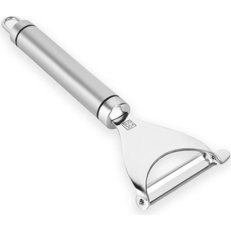 Pelapatate Allecto Plus in acciaio inox con leva occhielli per frutta e verdura, un pratico e resistente utensile da cucina in acciaio inox. (1/5)