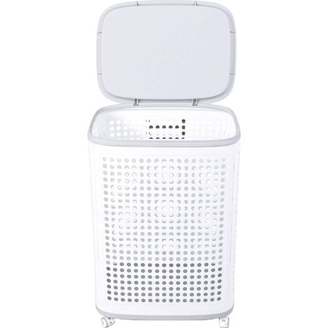 Plastic Laundry Hamper, 19.8 Gallons, Rolling Hamper with (1/5)