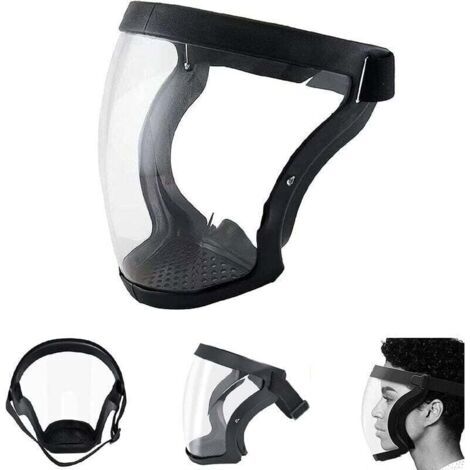 Masque super protecteur - Masque intégral, masque transparent durable, masque transparent, masque réutilisable anti-buée HD - Lunettes Tech anti-buée et coupe-vent pour adultes pour hommes et femmes