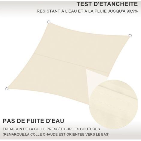 Rechteckiges Sonnensegel 3 x 6 m, wasserdichtes PES-Sonnensegelgewebe, 95 % UV-Schutz, für den Außenbereich, Garten, Terrasse und Camping, inklusive Befestigungsmaterial (1/3)