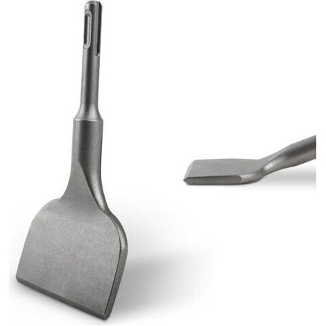 BUNTHAUS Burin à carrelage SDS plus - Extra large - 75 mm - Courbé - 165 mm de long - En acier haute performance - Qualité professionnelle - Pour carrelage et colle à carrelage (1/4)