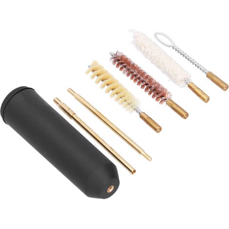Ensemble de brosses de nettoyage à poils en laiton et bronze phosphoreux, brosse de nettoyage manuelle pour bouteilles, vases et éviers, emballage avec seau en plastique noir, ensemble de 9 mm (1/5)