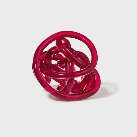 Scultura decorativa in vetro Made in Italy Il Nodo dell'Amore - Rosso