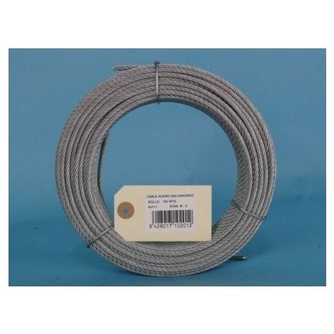 CABLE ACERO GALVANIZADO ROLLO 100 M