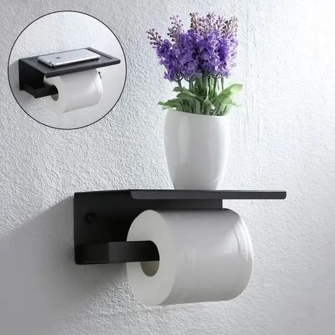 Porte Papier wc Toilette Dérouleur Papier Support Toilettes Rouleau WC meuble Mural (1/4)