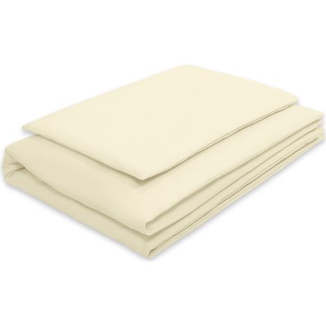 Kinderbettwäsche aus Baumwolle, 2-teiliges Set, Kissenbezug 60x40 cm und Bettbezug 120x90 cm – Creme (1/4)