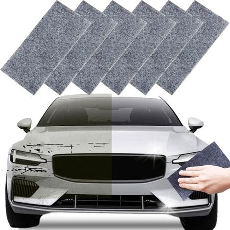 6 pièces chiffon nano brillance, réparation rayures voiture, nettoyage doux peinture, idéal entretien quotidien