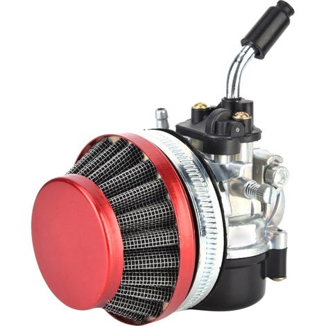 Kit carburatore e filtro aria per motori da 49cc, 50cc e 80cc. Compatibile con motociclette a 2 tempi da 37cc, 50cc e 80cc.