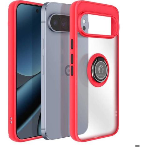 Coque pour Google Pixel 10 Pro XL Antichoc avec Bague Magnétique Rouge (1/5)