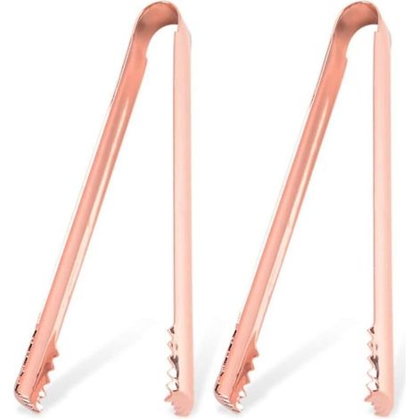 Set mit 2 Küchenzangen aus roségoldenem Edelstahl zum Grillen, Zubereiten von Sandwiches und mehr (1/5)