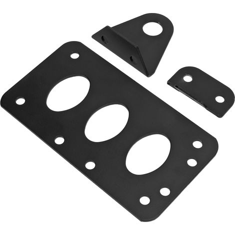 Universeller Motorrad-Halterungssatz, seitlicher Kennzeichenhalter, Bremslicht, schwarz, für Fatboy Iron 883 (1/5)