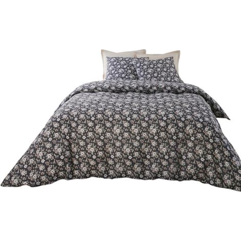 Housse de couette + taies gaze de coton 220 x 240 cm Sakura (1/4)