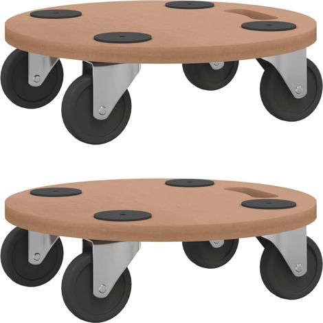 Dolly Trolleys 2 pcs Round Engineered Wood vidaXL