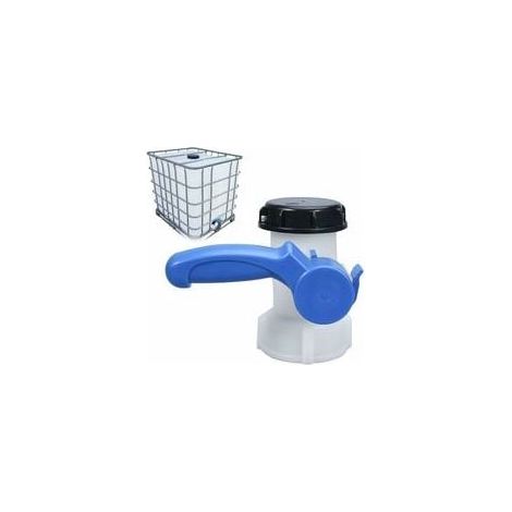 Válvula de mariposa de PP con adaptador de tuerca de 62 mm para tanque IBC DN40 de 1000 litros (1/5)