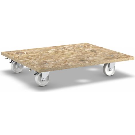 Wagner, Lot de 2 plateaux roulants en OSB, rectangulaire, L x