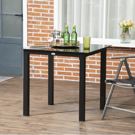 tavolo pranzo 80x80 per 4 persone alluminio nero OKMYHOME (1/3)