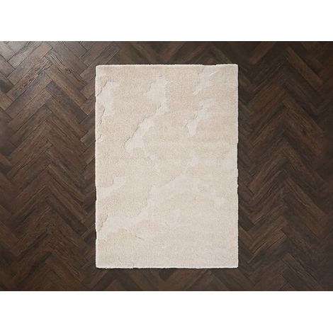 BOBOCHIC - Tapis poils longs EMBREN motif abstrait  160x230 Beige