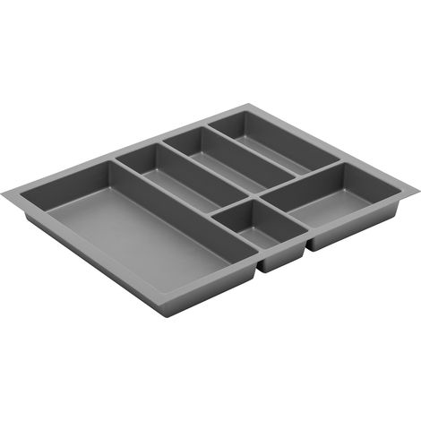 Besteckeinsatz Besteckkasten Schubladenkasten Universal Schubladen-Organizer Anthrazit 540mm
