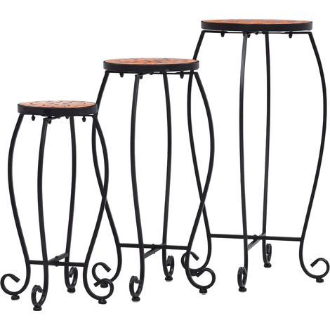 Tables mosaïque 3 pcs Terre cuite Céramique